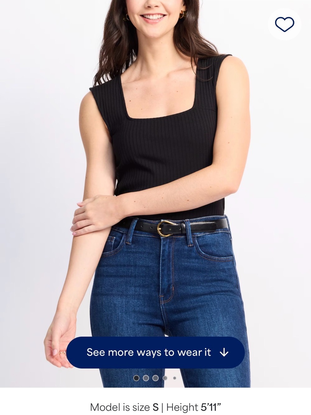 Threads 4 Thought Black Ribbed Square-Neck Tank